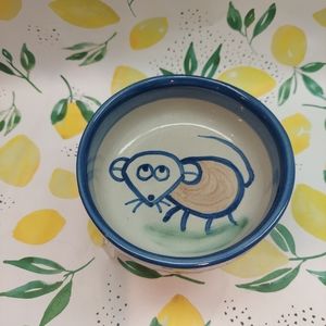 Ironic M.A. Hadley Pottery Round Kitty Small Cat Food Dish